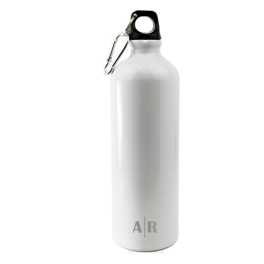 Engraved White Sports Bottle with Initials