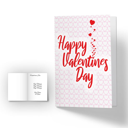 Personalised Valentines Day card - Hearts