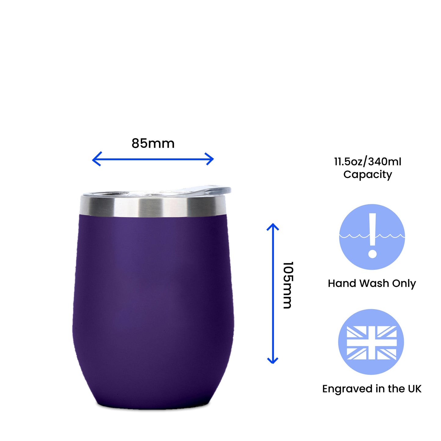 Engraved Purple Insulated Travel Cup