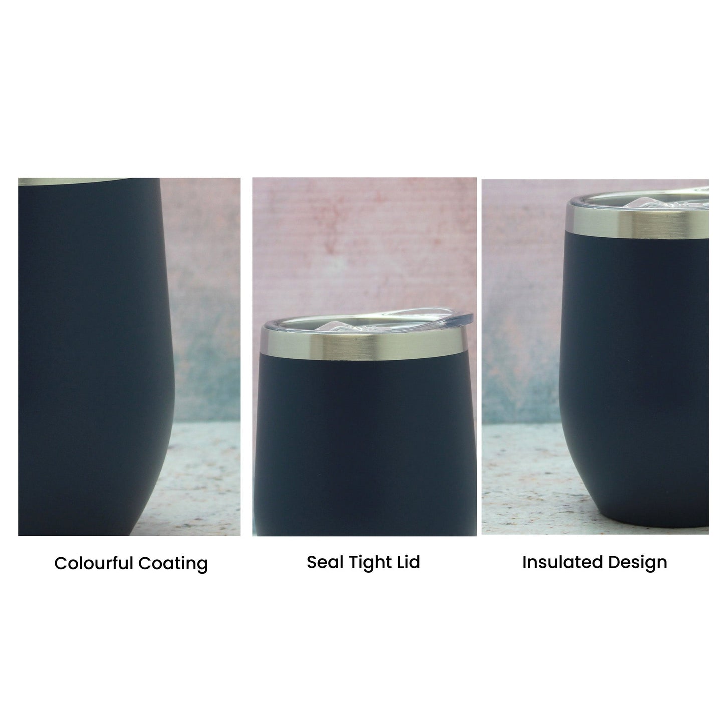 Engraved Dark Blue Insulated Travel Cup