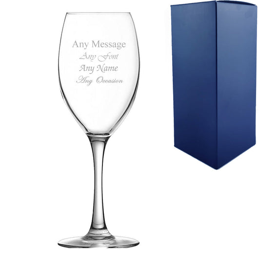 Engraved 16.5oz Malea Wine Glass