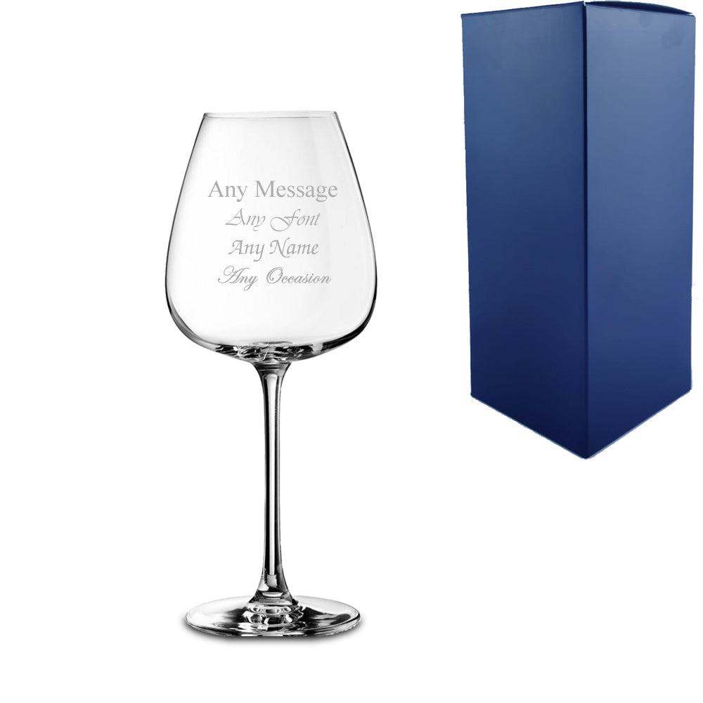 Personalised Engraved Wine Glasses with Any Message & Scripted Name Designs