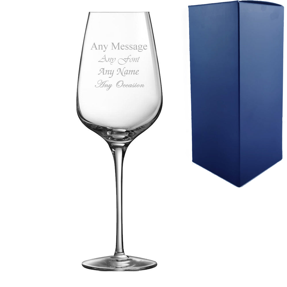 Personalised Engraved Wine Glasses with Any Message & Scripted Name Designs
