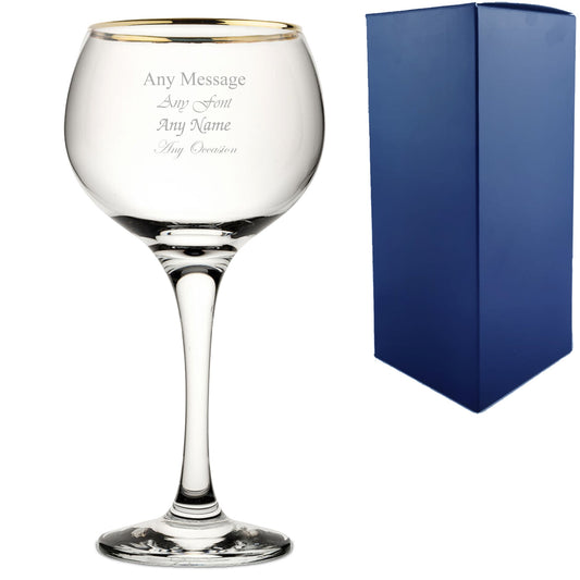 Engraved 19.7oz Gold Rim Ambassador Gin Balloon Glass