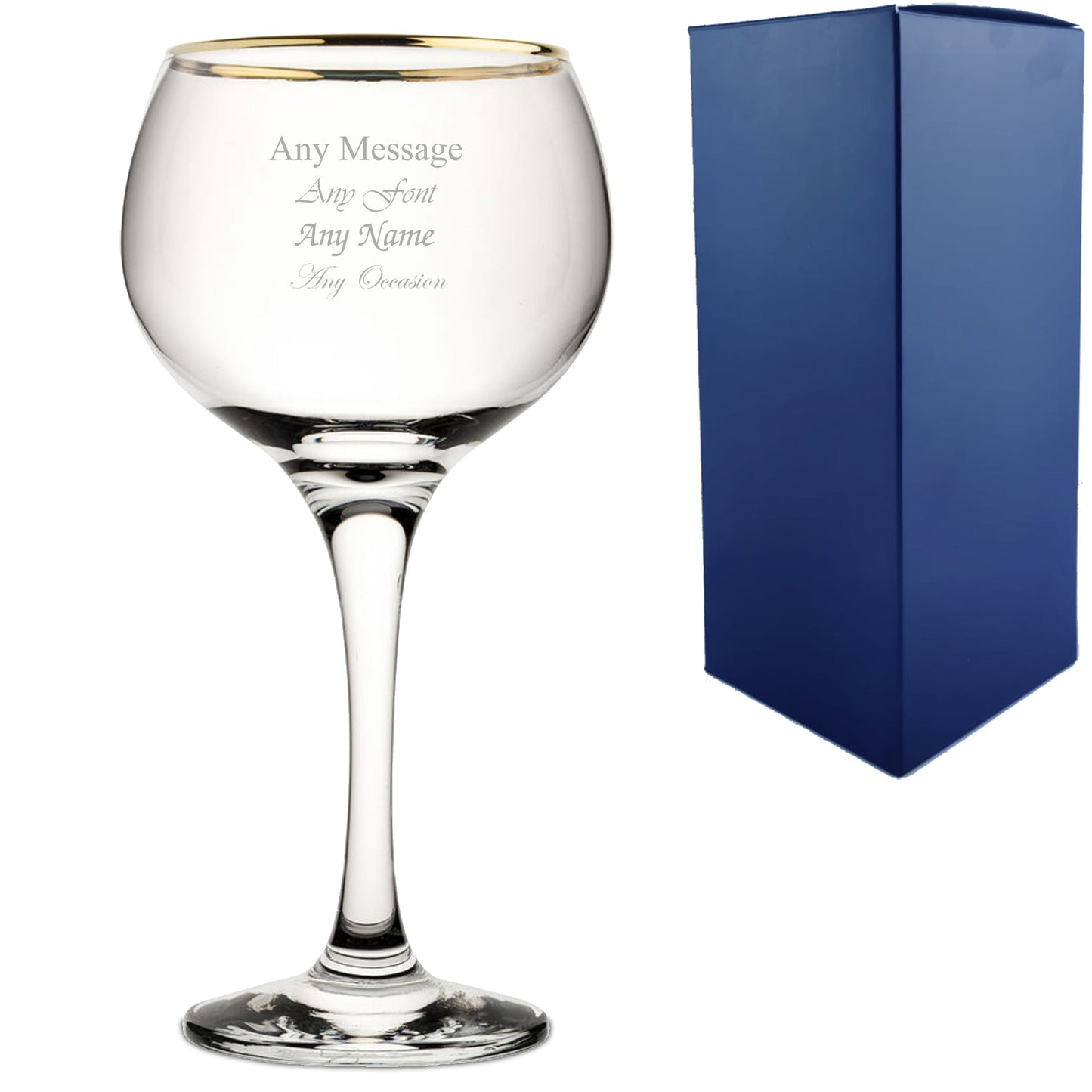 Engraved 19.7oz Gold Rim Ambassador Gin Balloon Glass
