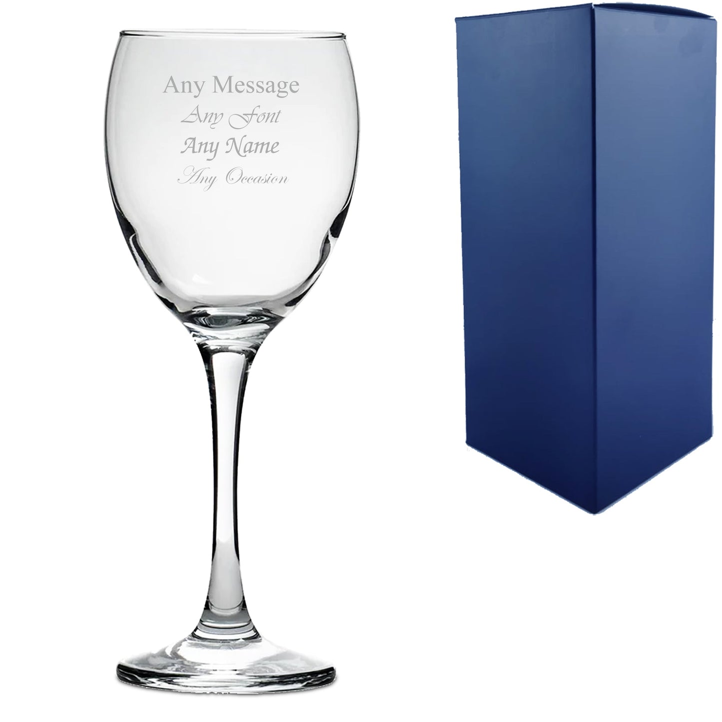 Personalised Engraved Wine Glasses with Any Message & Scripted Name Designs