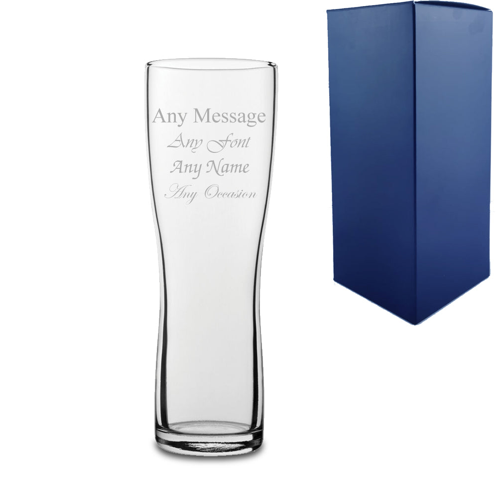 Personalised Engraved Aspen Pint Glass Wedding Birthday Bridesmaid - Any Message Engraved