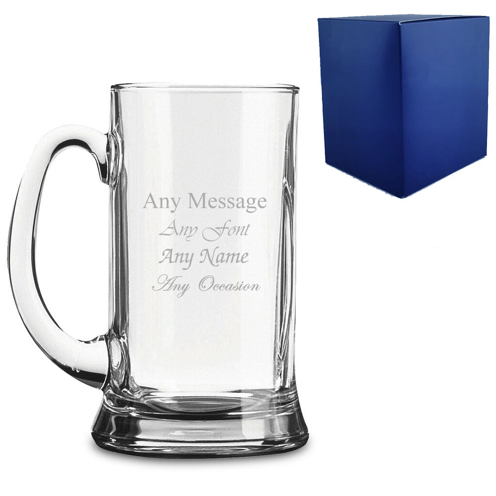 Personalised Engraved Icon Pint Beer Tankard Wedding Usher Godfather Birthday - Any Message Engraved