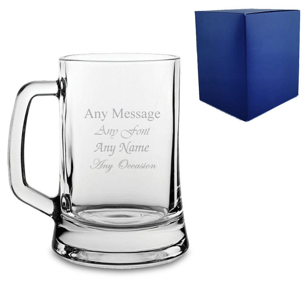 Personalised Engraved Tankard Beer Glass - Perfect Gift Present