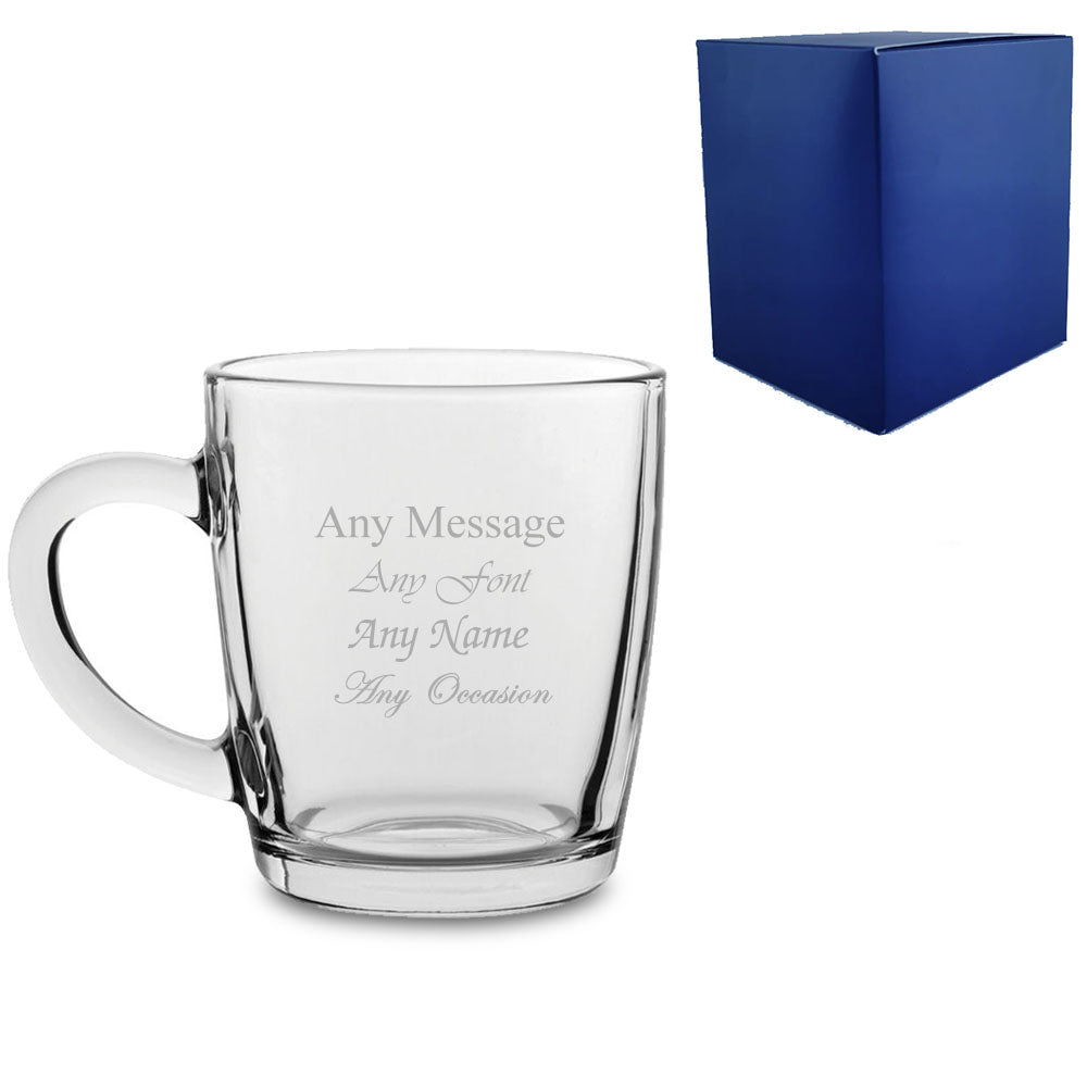 Personalised Engraved Coffee Tea Glass Cup Mug Birthday Gifts For Him Her
