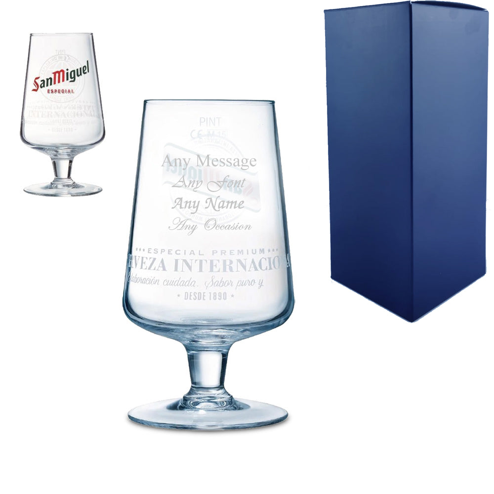 Personalised Engraved San Miguel Half Pint Glass 10oz
