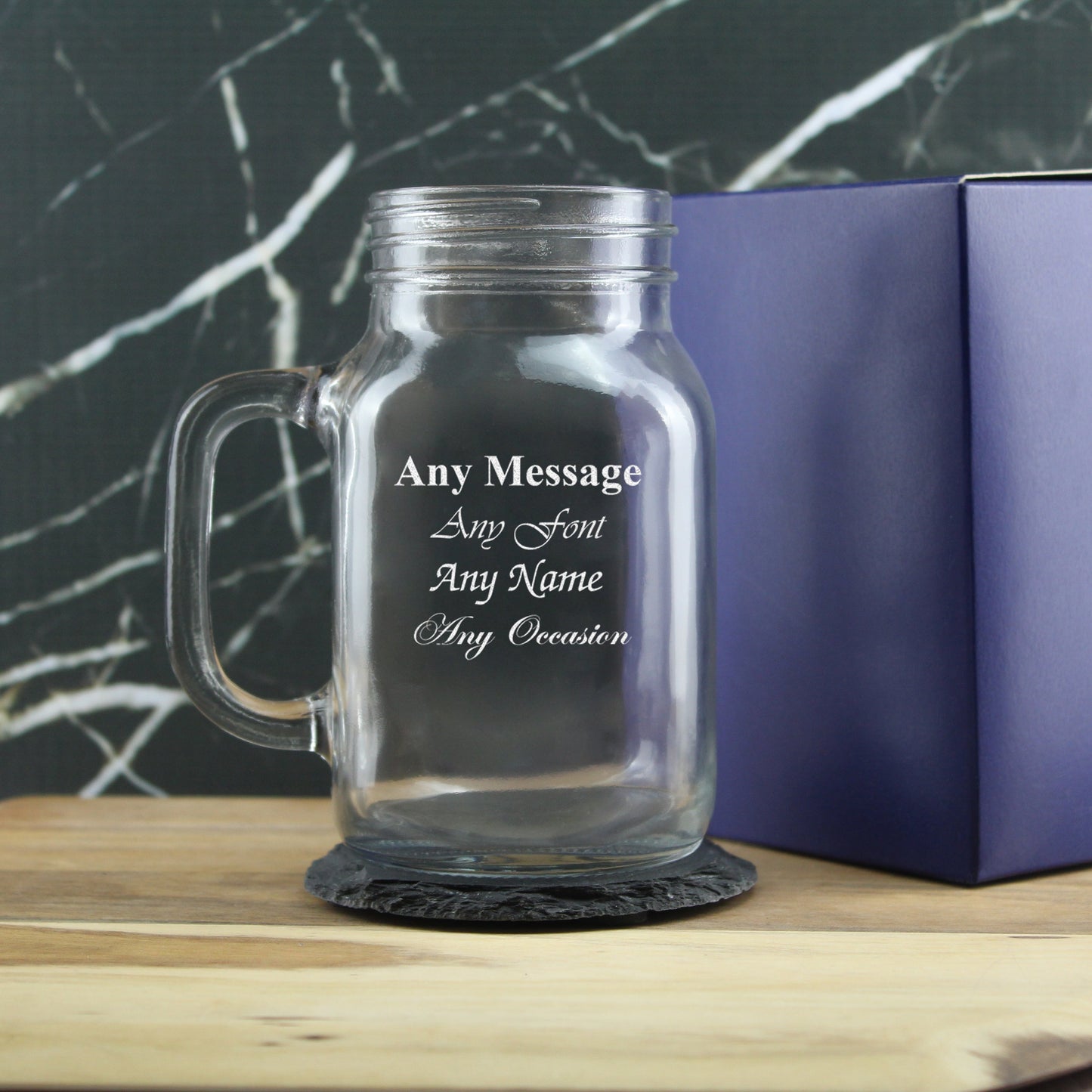 Engraved Tennessee Handled Jar 22oz Mason Cocktail Glass