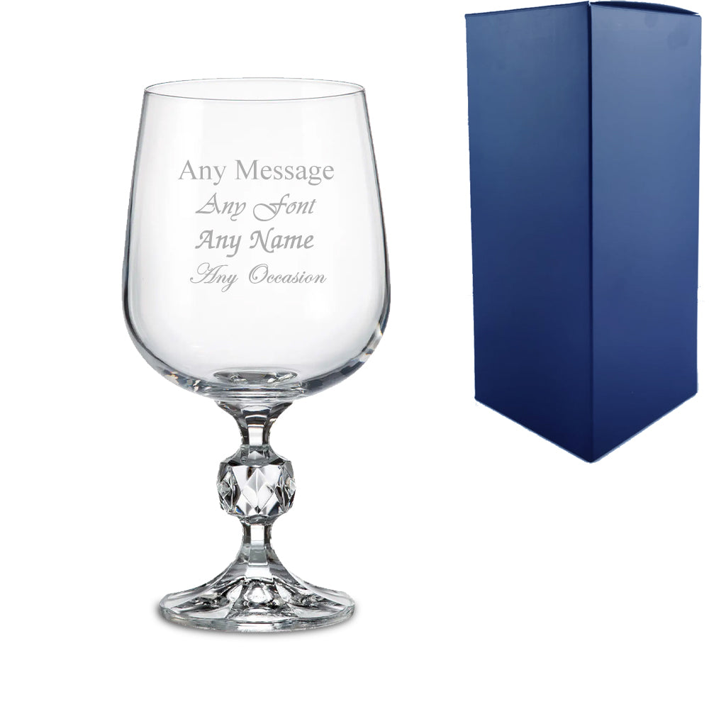 Personalised Engraved Wine Glasses with Any Message & Scripted Name Designs