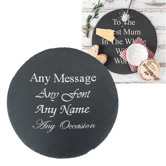 Personalised Engraved Natural Slate Food &amp; Drinks Serving Platter