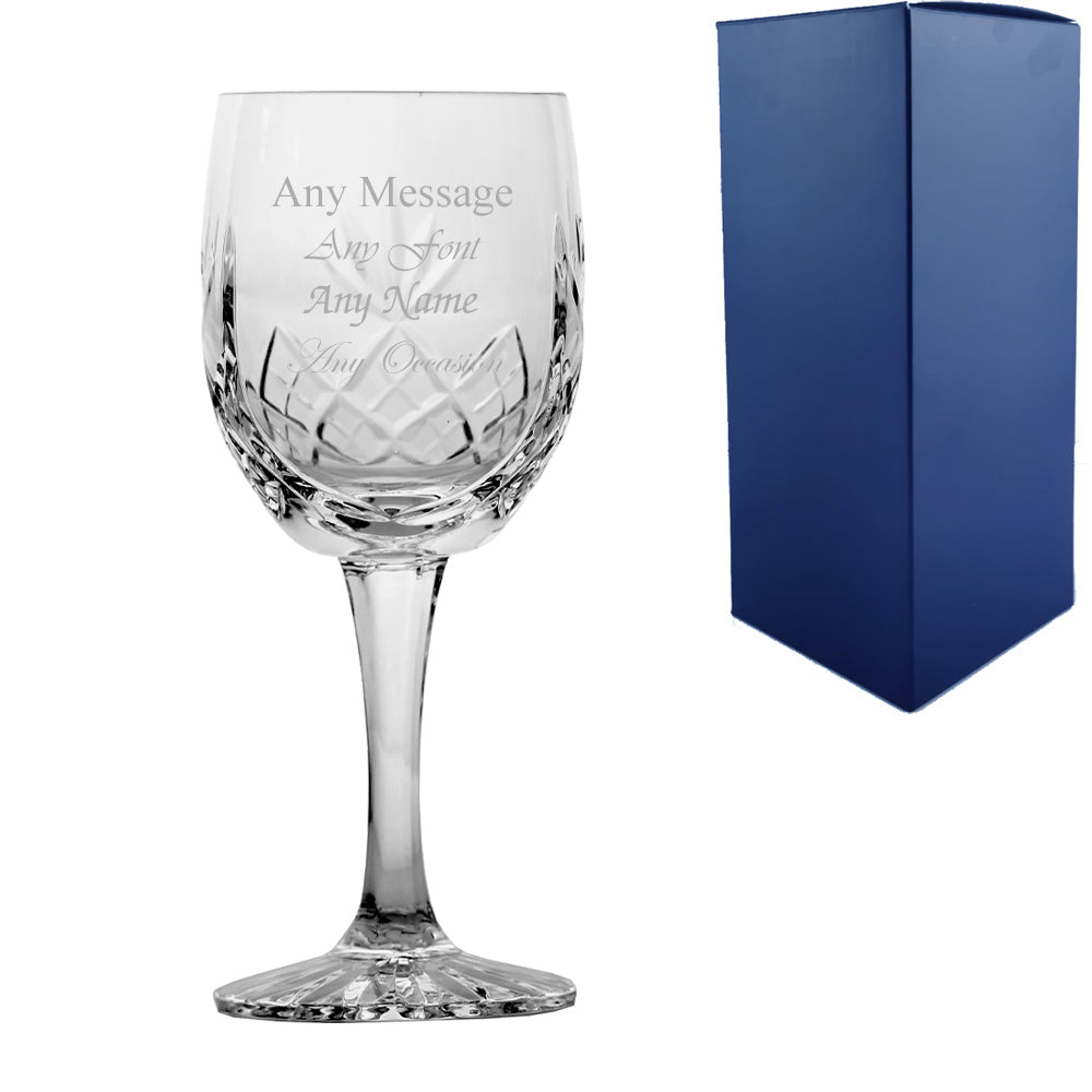 Engraved 285ml Blenheim Lead Crystal Panel Goblet