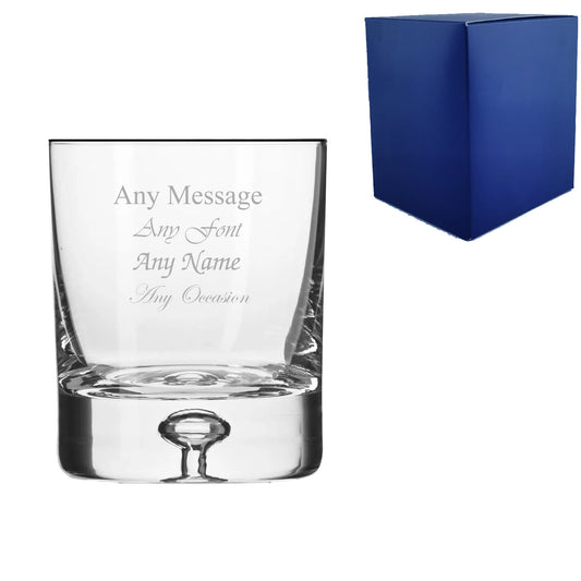 Engraved 250ml Hand Finished Bubble Base Whisky Tumbler With Gift Box
