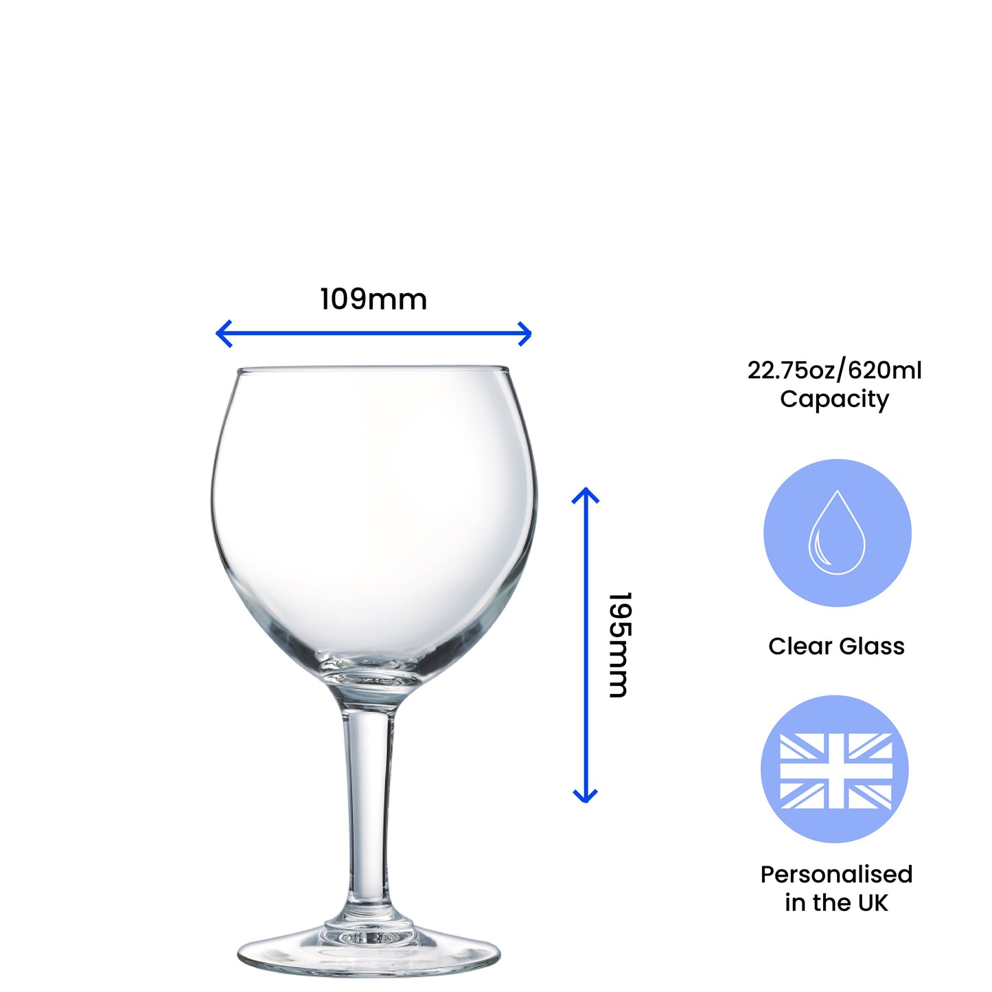 Engraved Gin Balloon and Tumbler Cocktail Glasses with Personalised Designs and Gift Box