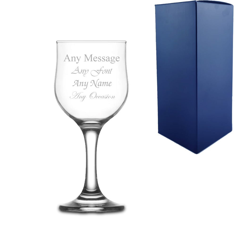 Engraved 240ml Nevakar Wine Glass With Gift Box