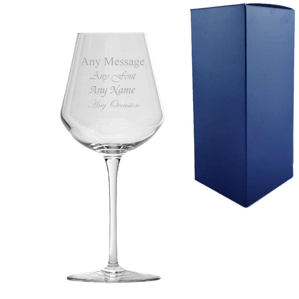 Engraved Wine Glass with Personalized Message Elegant Gift Presentation Keepsake