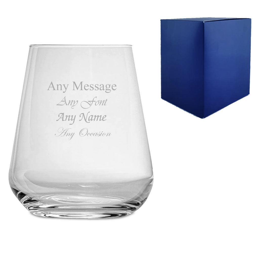 Engraved Whisky, Brandy and Tumbler Glasses Collection - Ridged, Bubble, Snifter