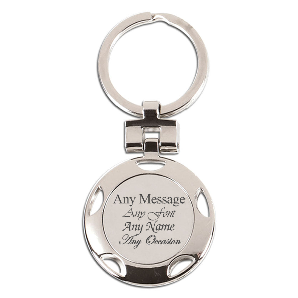 Engraved Round Crown Keyring