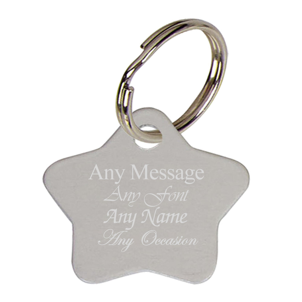 Personalised Engraved Matt Star Keyring