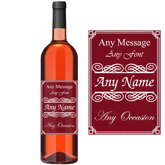 Red Coloured Wine Bottle Label