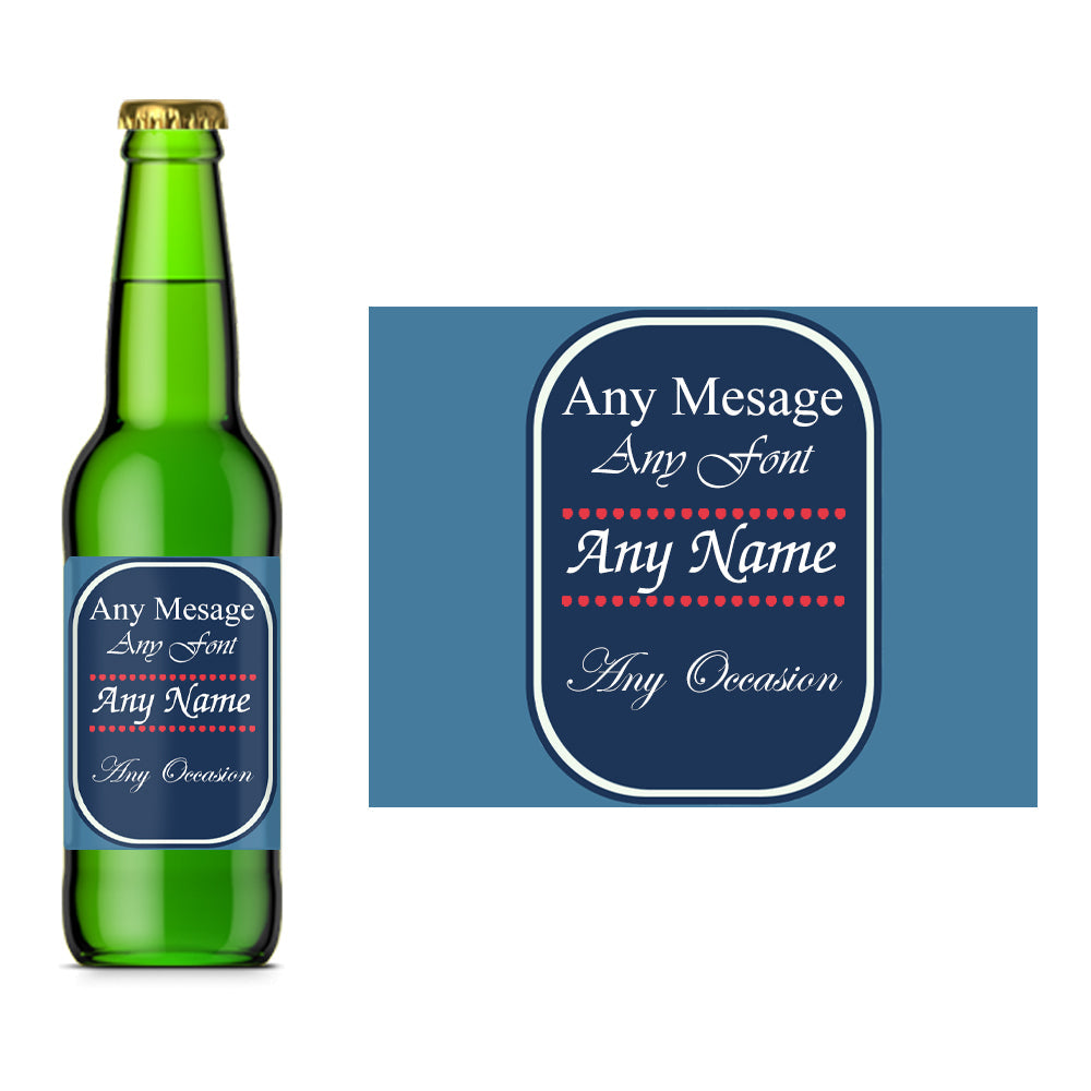 Blue Coloured Beer Bottle Label