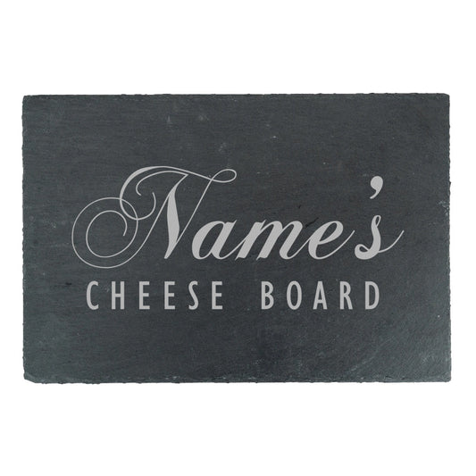 Engraved Rectangular Slate Cheeseboard with Name's Cheeseboard Design