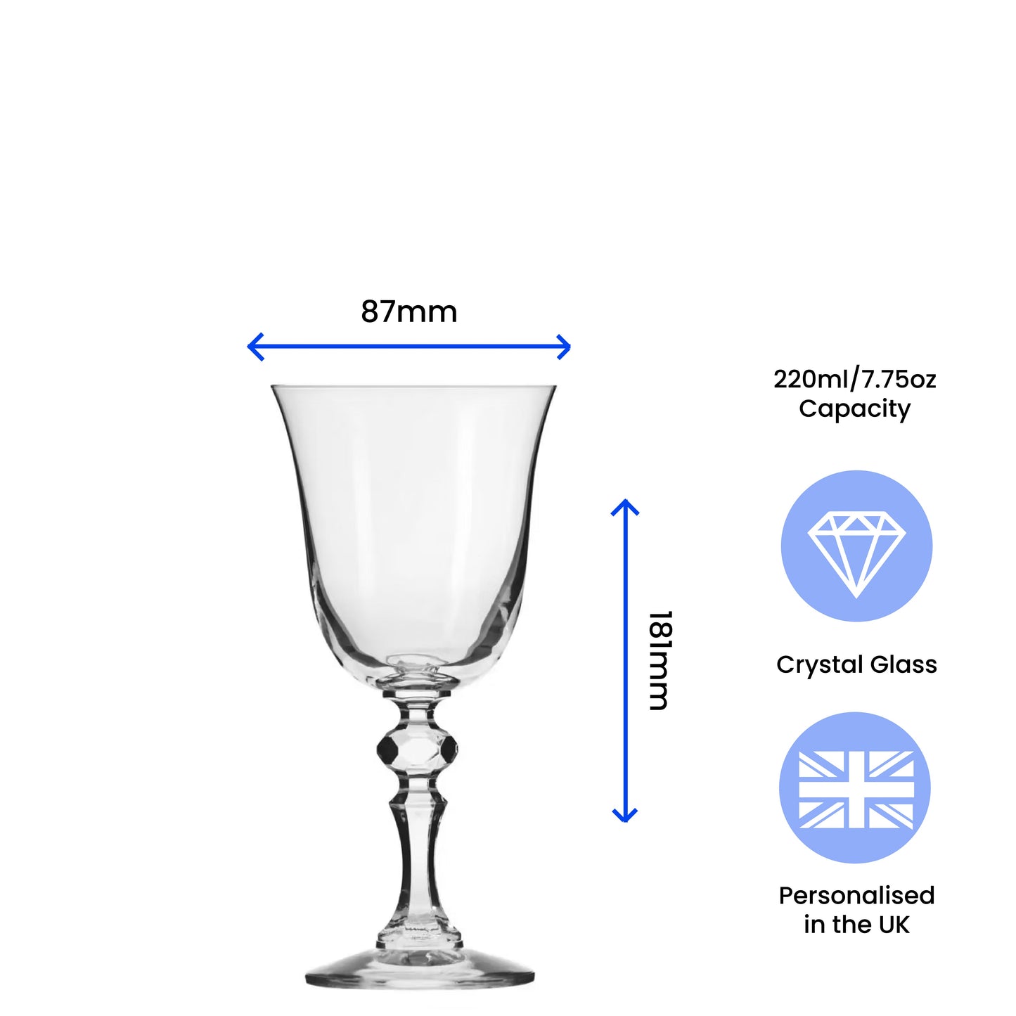 Personalised Engraved 220ml Jasmine Red Wine Glass Gift Box Wedding Birthday Christmas