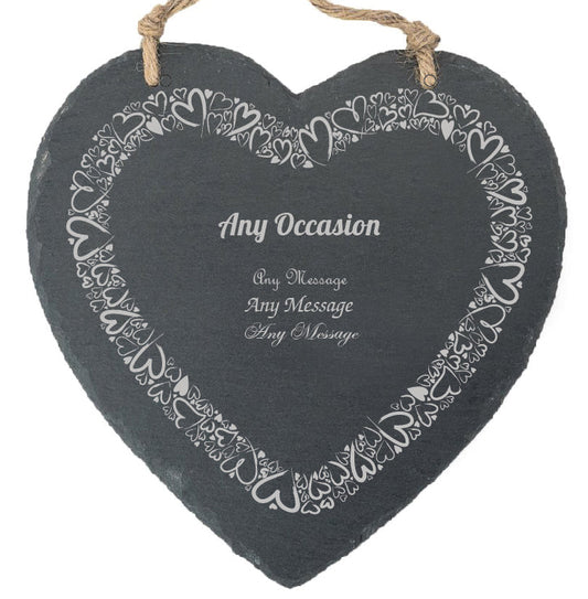 Personalised engraved Memo Board - Heart-filled Border