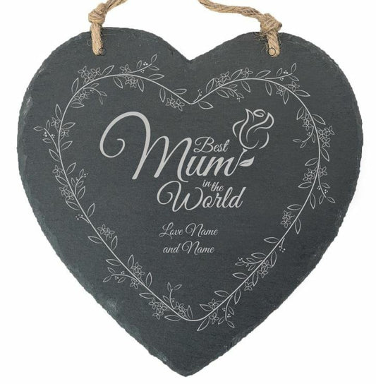 Personalised engraved Mothers Day, Best Mum, Memo Board - Floral Border