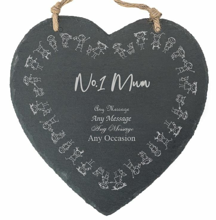 Personalised engraved Mothers Day,  No1 Mum Memo Board - Children Border