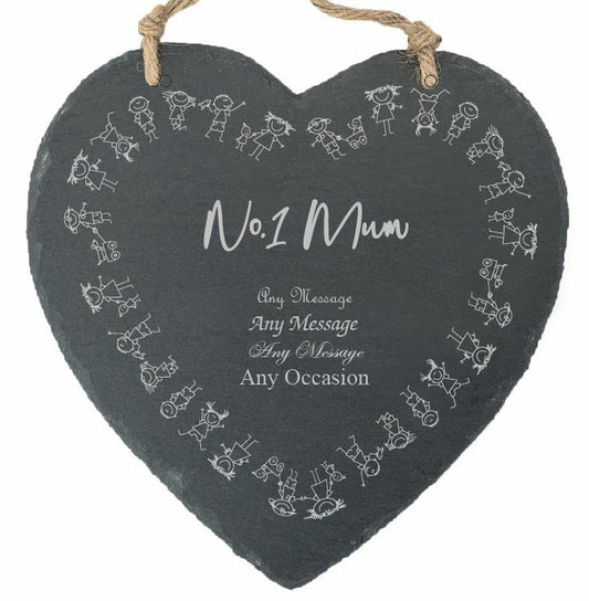 Personalised engraved Mothers Day,  No1 Mum Memo Board - Children Border