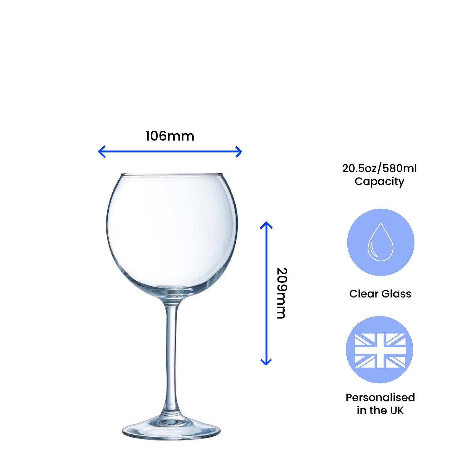 Engraved Gin Balloon and Tumbler Cocktail Glasses with Personalised Designs and Gift Box