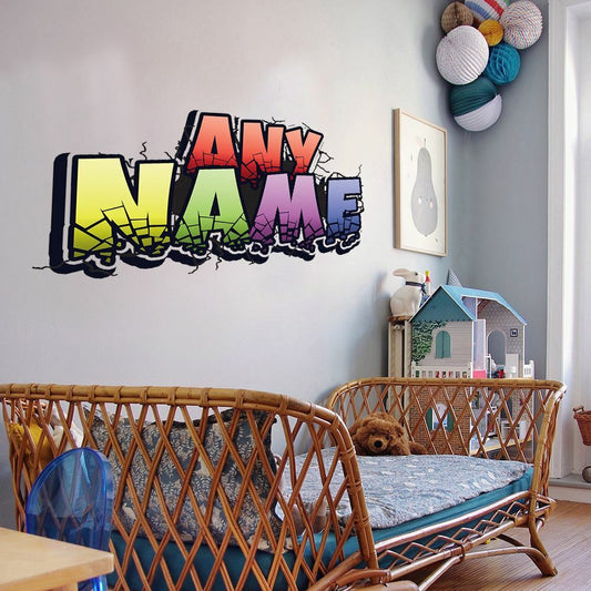 Personalised Large Multicoloured Graffit Sticker Perfect Large Decal For Walls, Bedrooms and More Simply Peel and Stick- 1000mm wide