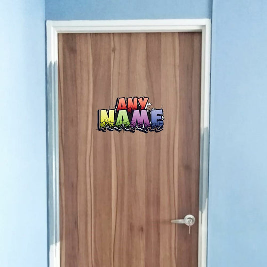 Personalised Multicoloured Graffit Sticker Perfect For Bedroom Doors or Wall Any Name Printed Simply Peel and Stick - 300mm wide