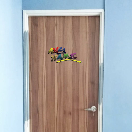 Personalised Multicoloured Graffit Sticker Perfect For Bedroom Doors or Wall Any Name Printed Simply Peel and Stick - 300mm wide.
