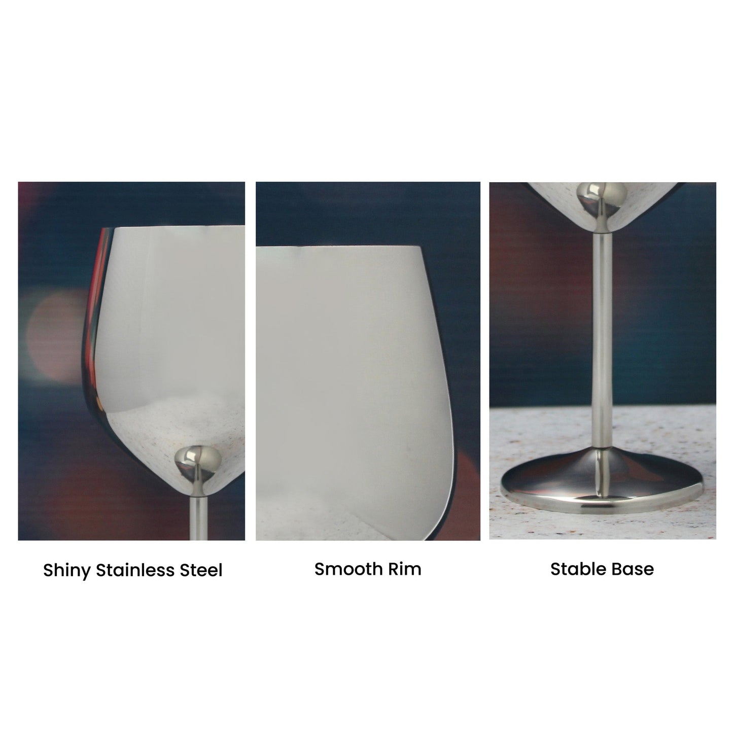 Engraved Silver Metal Wine Glass