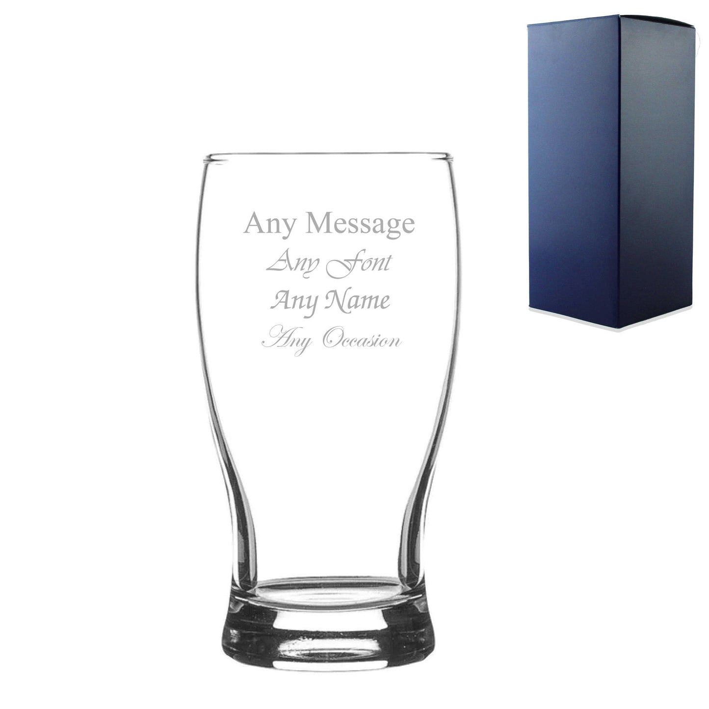 Engraved 580ml Classic Tulip Pint Beer Glass with Gift Box