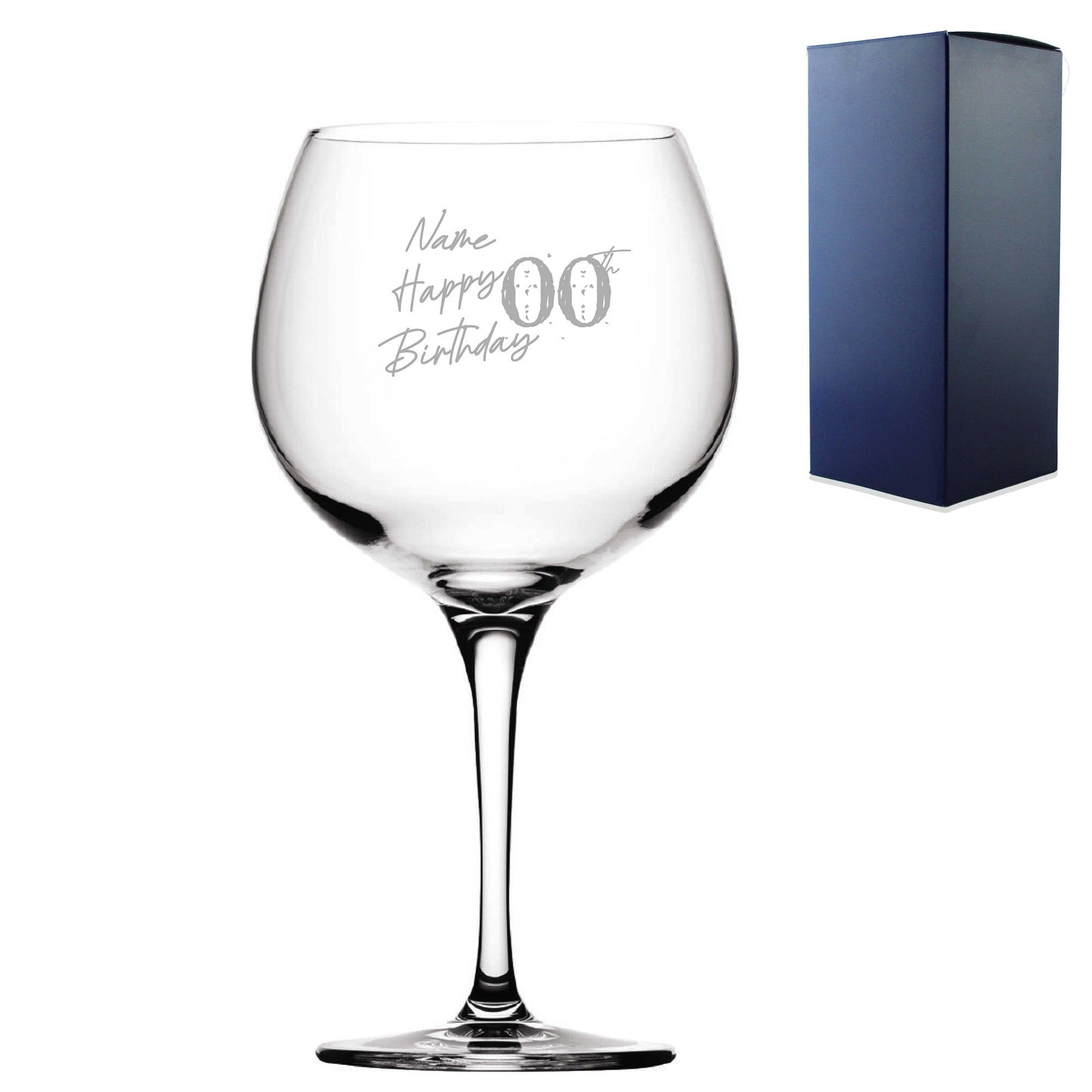 Engraved  Primeur Balloon Happy 20,30,40,50... Birthday Speckled, Gift Boxed