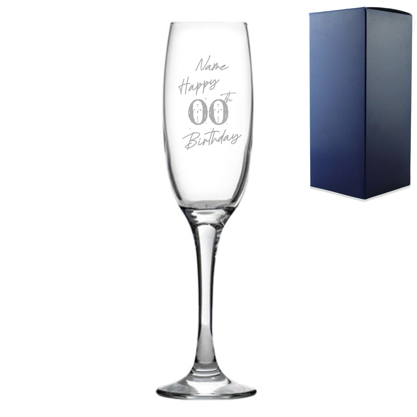 Engraved  Champagne Flute Happy 20,30,40,50... Birthday Speckled