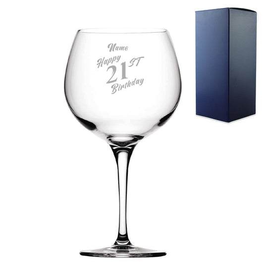 Engraved  Primeur Balloon Happy 21st Birthday Slanted Design Gift Boxed