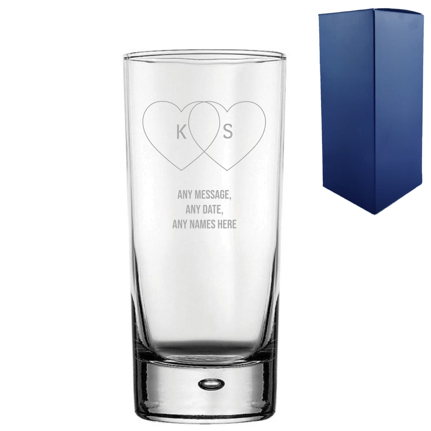Engraved Valentines Day Bubble Hiball, Gift Boxed