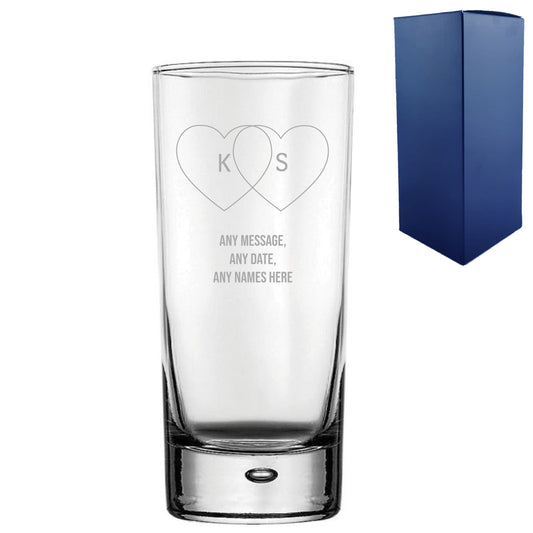 Engraved Valentines Day Bubble Hiball, Gift Boxed