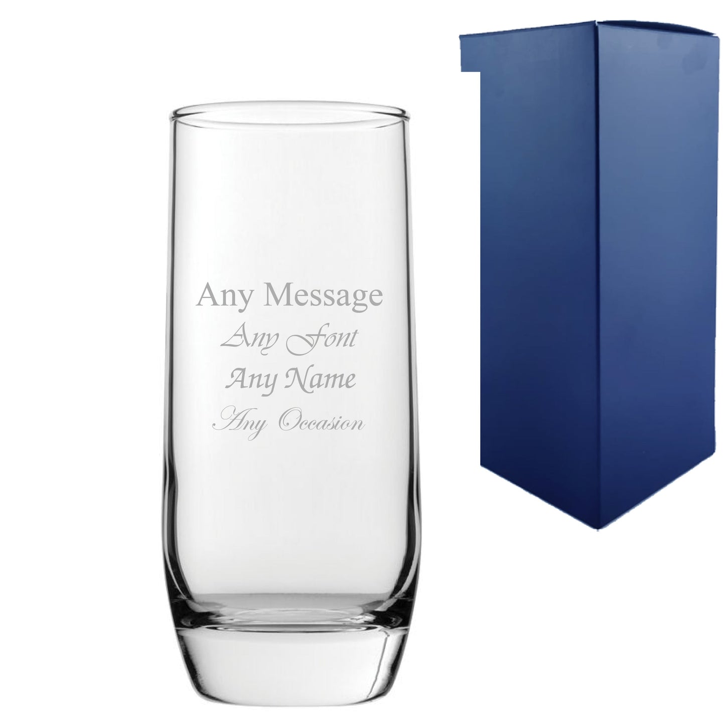Engraved Beer Glasses Set with Premium Satin Lined Gift Box and Personal Message