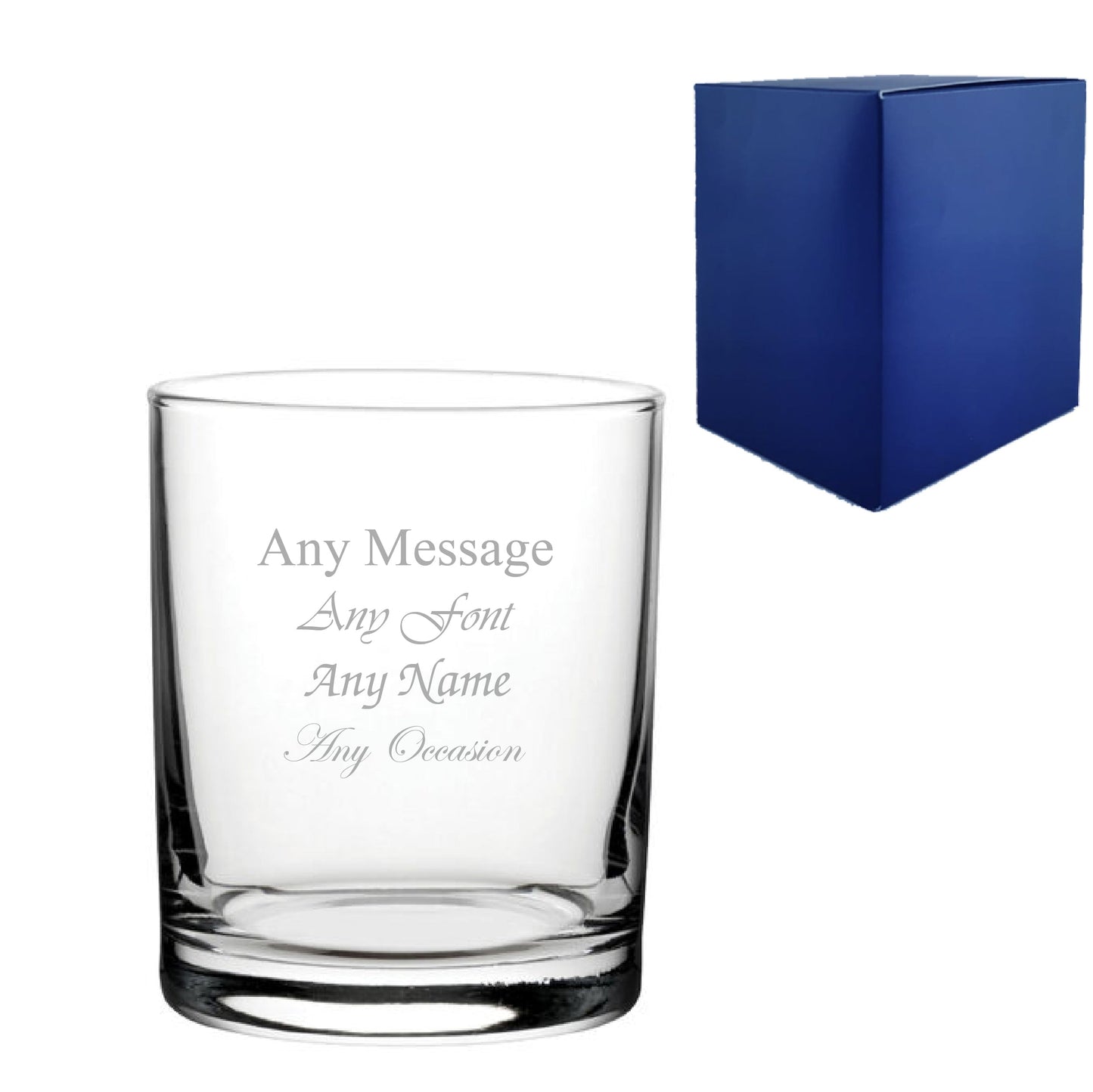 Engraved Whisky and Whiskey Glasses Collection with Gift Box, Any Message Personalization