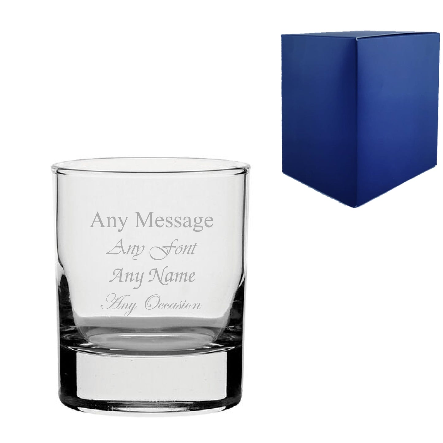 Engraved Whisky and Whiskey Glasses Collection with Gift Box, Any Message Personalization