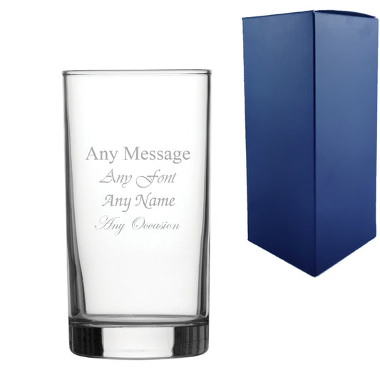Engraved 10oz/295ml Hiball Glass, Any Message for Any Occasion
