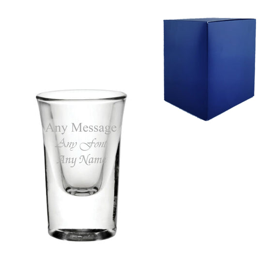 Engraved 1oz/29ml Boston Heavy Base Shot Glass, Any Message for Any Occasion